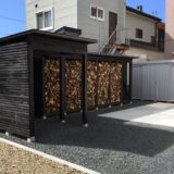 一般住宅のお庭に薪小屋を制作した完成写真